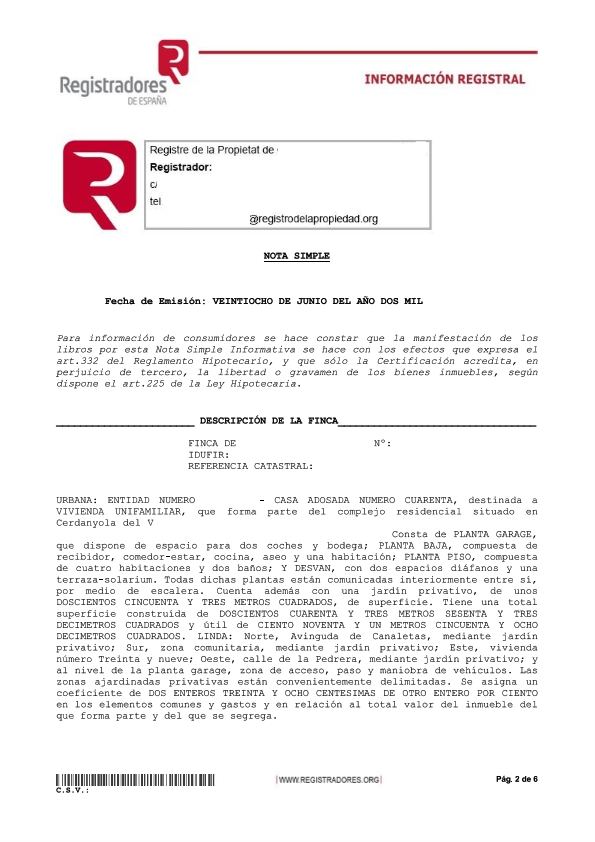 Interpretación nota simple Registro de la Propiedad